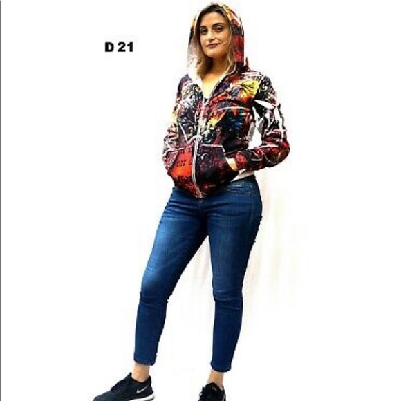 Sport Jacket Tie-dye Pattern Zip DNLA-D21 - Picture 4 of 7